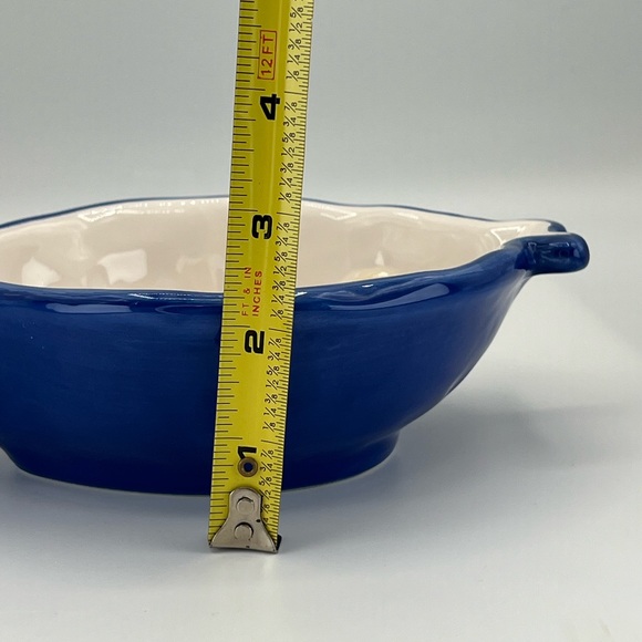 MSC Pottery Abstract Fish Bowl Blue & White Ceramic Beach Dip Candy Dish - Picture 11 of 11